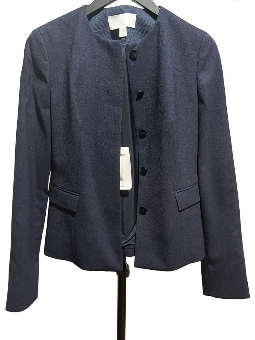 HUGO BOSS women’s size 6 midnight  Navy Round-Neck Button Jacket